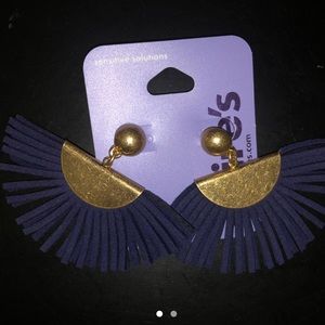 Navy Fringe Earrings from Claire’s